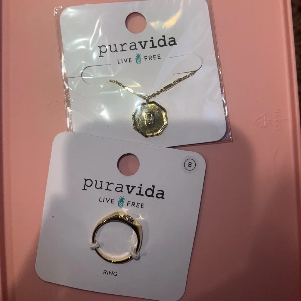 Pura Vida Necklace and Ring Set - Picture 1 of 3